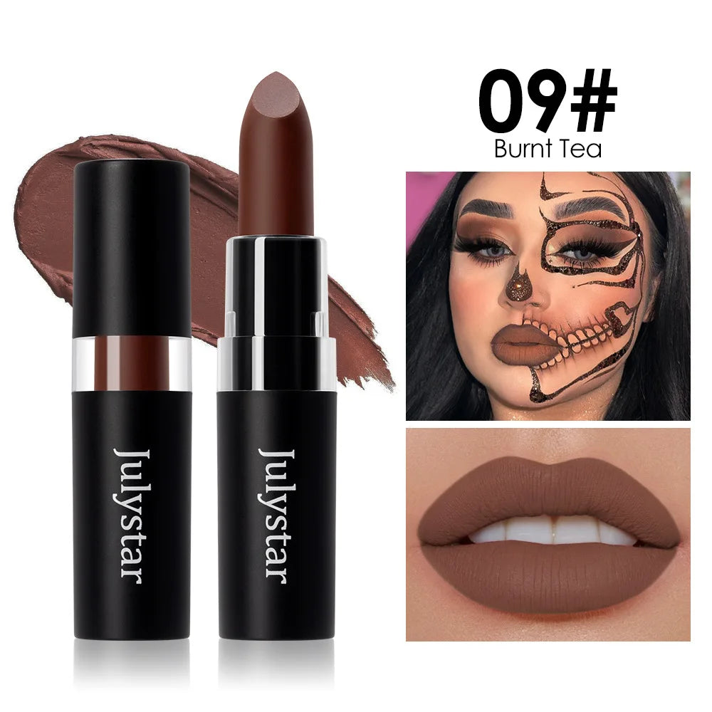 12 Color Halloween Makeup Kit, Face Body Paint & Matte Lipstick, Cruelty Free Lip Palette for Halloween Party Cosplay Costume