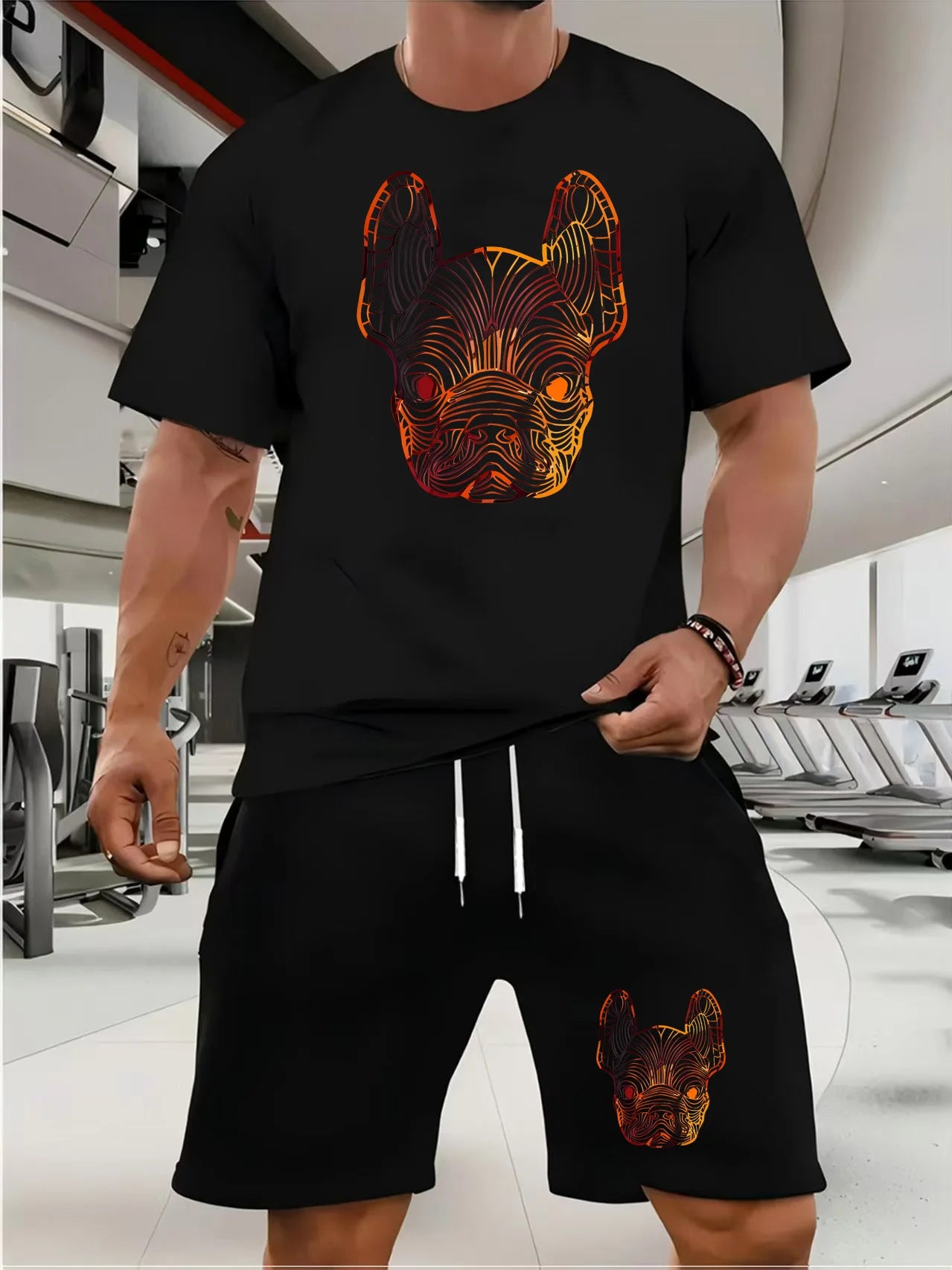 Trendy Suits for men Men's Summer Shorts Set Gym Outfit Student Short Sleeve Tee 2 Piece Set Tracksuits Men Casual Men Clothing