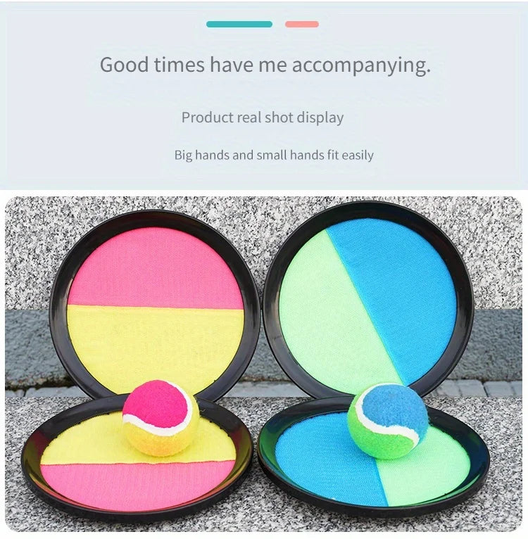 1Set Kids Sucker Sticky Ball Toy Outdoor Sports Catch Ball Game Set Throw And Catch Parent-Child Interactive Outdoor Toys