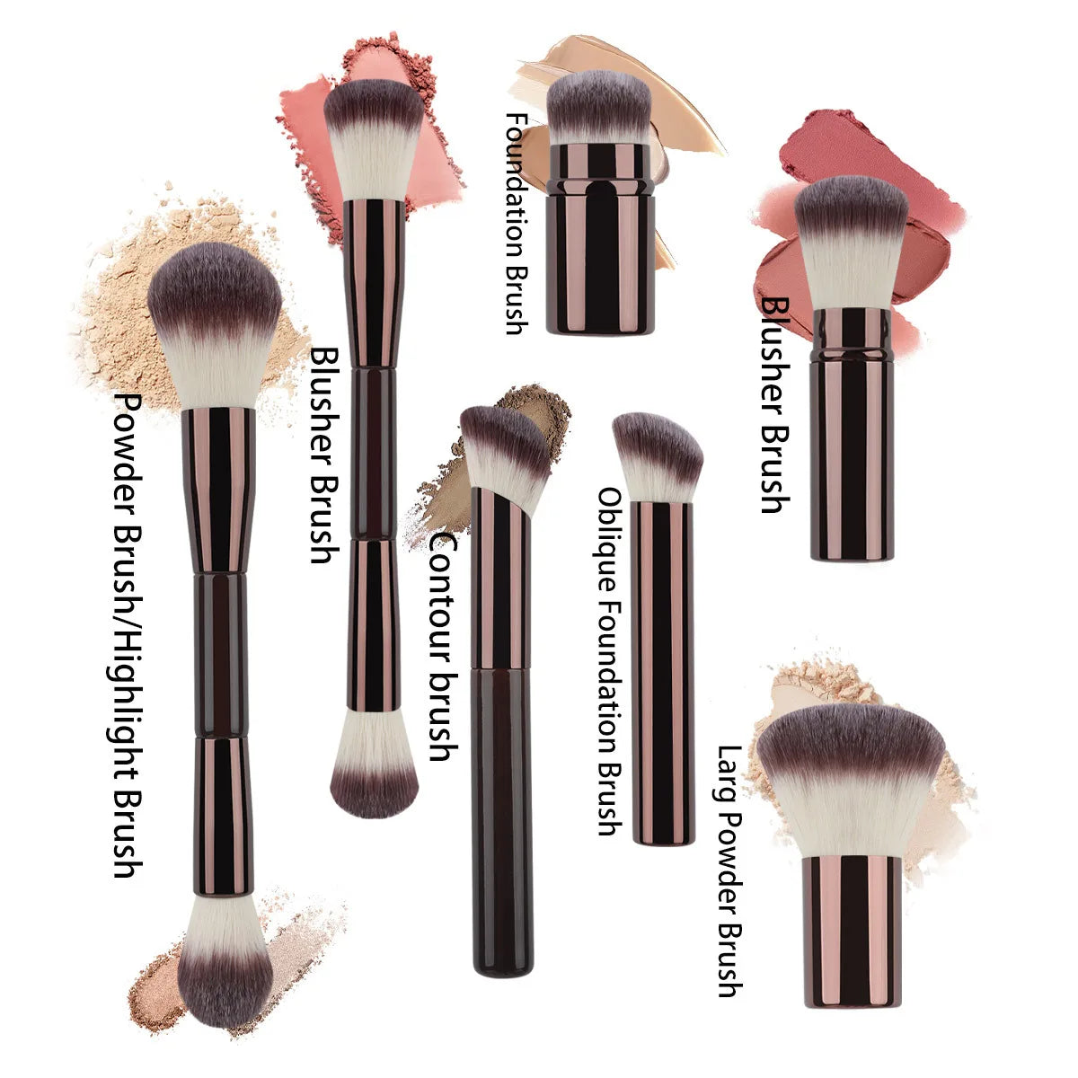 Makeup Brushes Powder Foundation Concealer  Eye Shadow Eyebrow Eyeliner Sculpting Brush Aluminum Handle