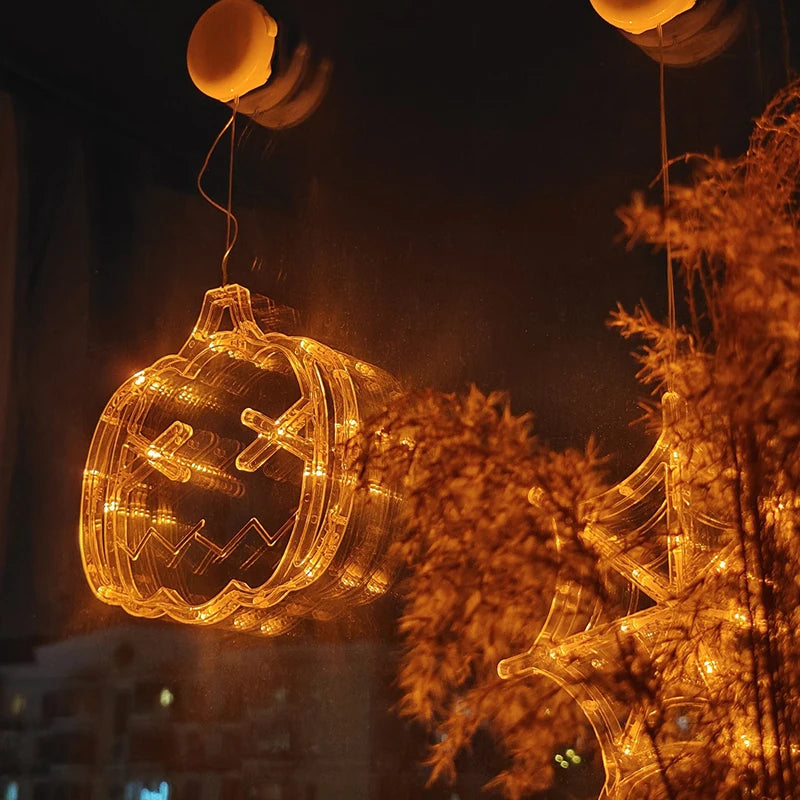 Halloween LED decorative lights, house atmosphere, suction cup lights, festival supplies, pumpkin lanterns, decoration props