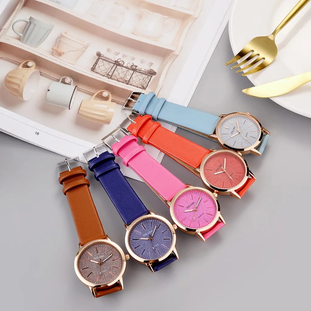 Women'S Fashion Quartz Simple Wristwatch Circular Dial Simple Scale Minimalist Elegant Ladies Watches Ladies Watch Gift