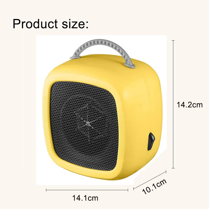 Mini Desktop Fan Heater Button Switch With Handle Household Small Heater Winter Heating Warmer Power Office Dedicated Heater
