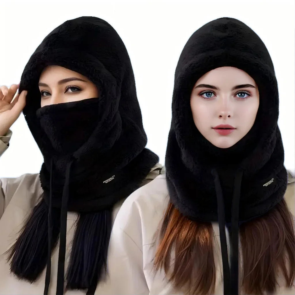 Adjustable Winter Balaclava Hat with Sherpa Hood and Windproof Ski Face Cover for Men and Women