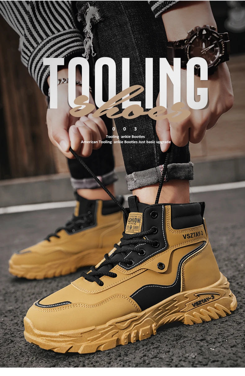 2025 New Autumn Winter Shoes for Men Outdoor Non-slip Wear-resistant Short Boots Fashion Comfort Casual Men's Shoes Botas Hombre