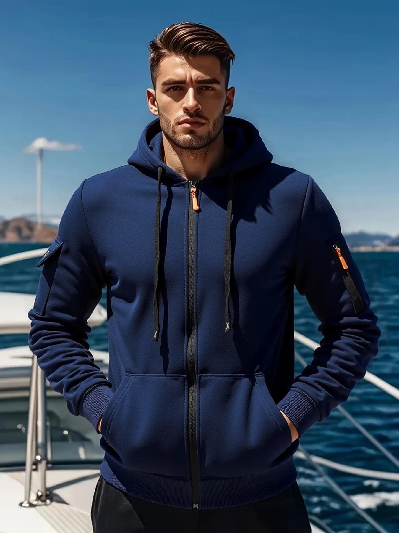 Outdoor Men's Jackets Coat with Hood Hiking Windproof Jacket Climbing Sport Casual  Jacket Streetwear Men's Winter Coat Clothing