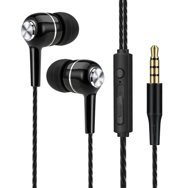3.5mm Wired Earphone In-Ear Headset HIFI Heavy Bass Earbuds Monitor Sports Headset Stereo Music Gaming Headphone with Microphone