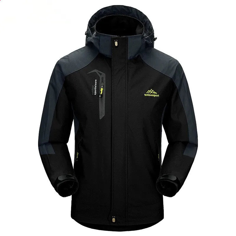 Camping Hiking Jacket Men Autumn Outdoor Sports Coats Climbing Trekking Windbreaker Travel Waterproof Jackets Black
