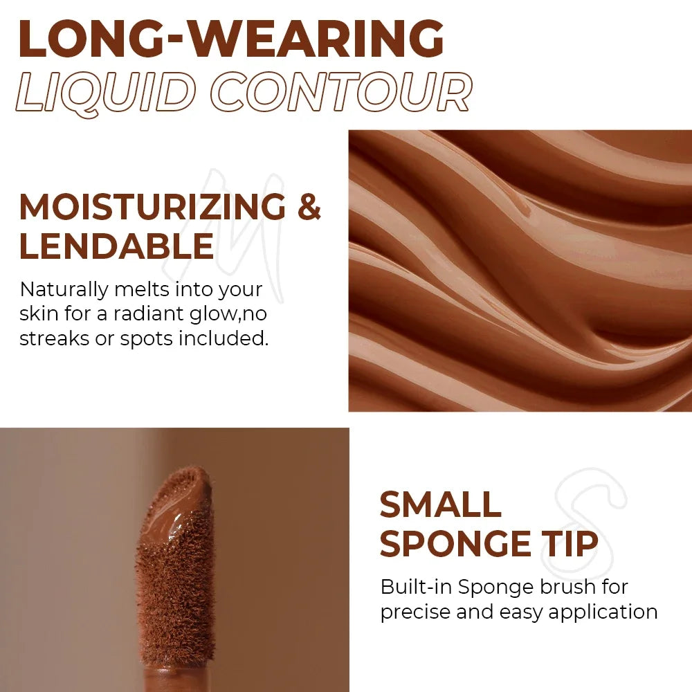 BEAUTY GLAZED 2Pcs/Set Liquid Blush,Long-wear Face Contouring,Easy to Sculpt the Face and Create a Lightweight Finishing Makeup