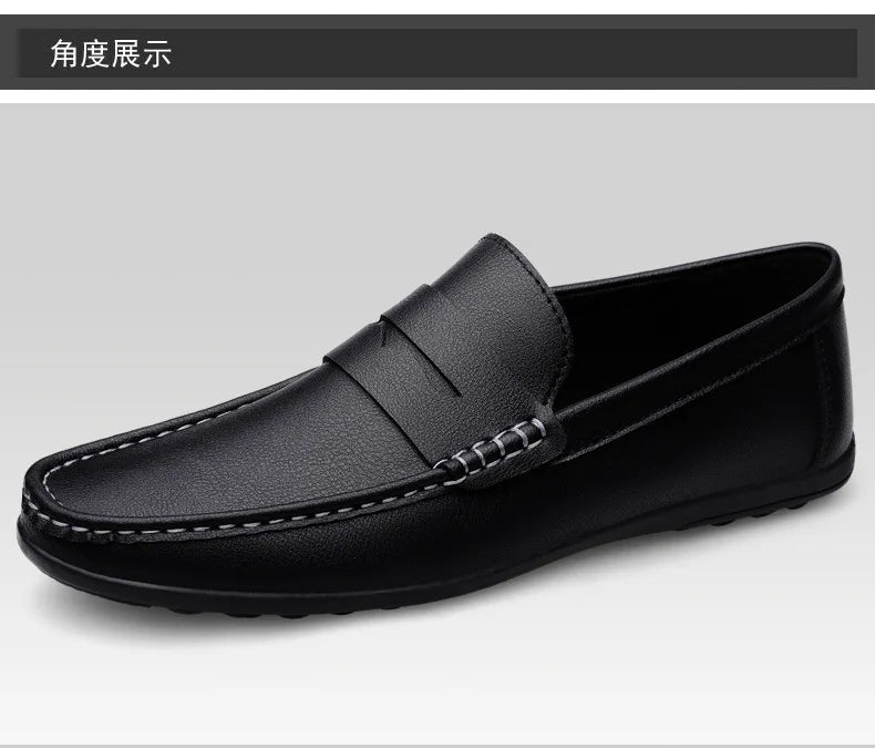 Shoes Men's 2025 Spring/Autumn New Casual Leather Shoes for Driving Flat Bottomed Man Shoes  Designer Loafers Men