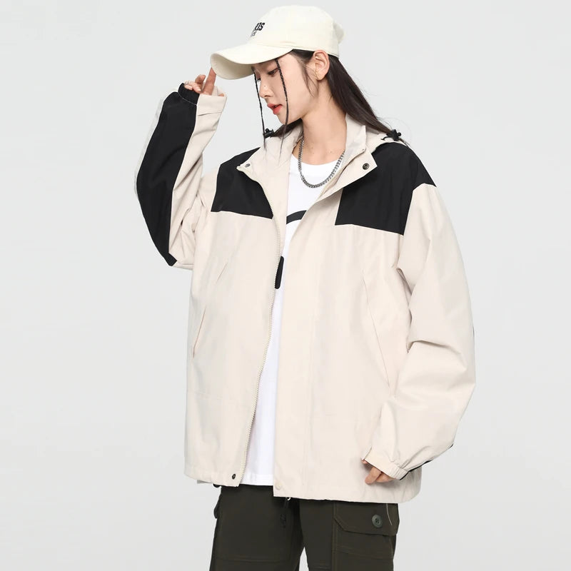 Outdoor Riding Jackets for Women Patchwork Waterproof Camping Coat Men Fishing Trekking Windbreaker Travel Jacket Women Clothing