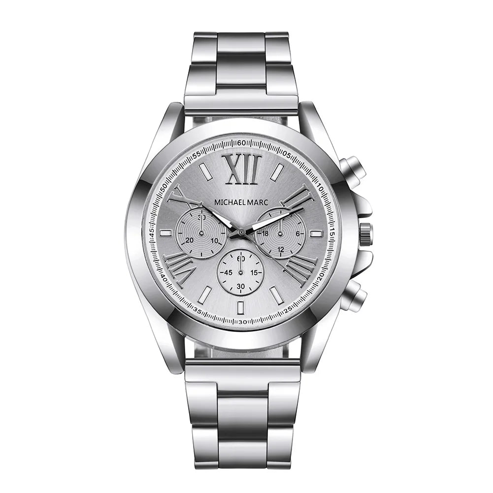 UTHAI Women Watch Business Simple False Three Eye Roman Watches Casual Stainless Steel Female Fashion Quartz Wristwatch