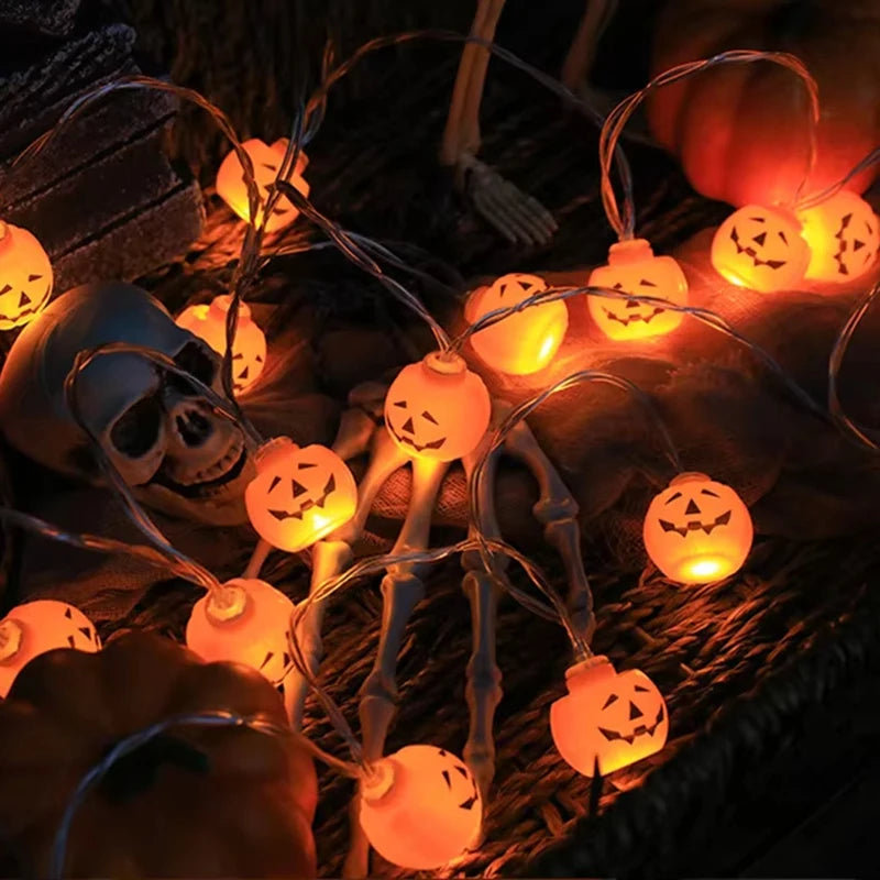 Halloween Decoration String Pumpkin Skull Head Eyeball Shaped Lamp String Trick Or Treat Lantern Horror Halloween Day Led Light