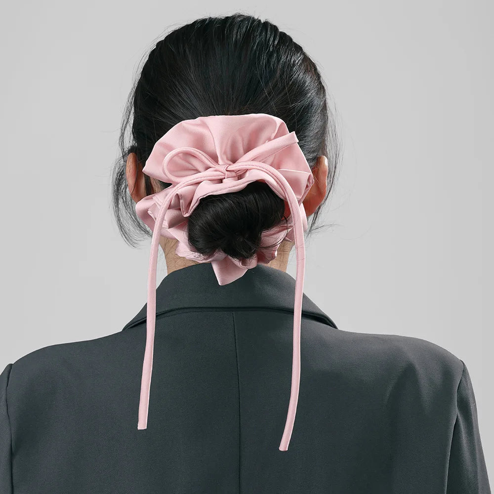 Bow Ribbon Hairbands Long Elastic Sweet Scrunchies Flowers Hair Tied Bands Head Rope Women Korean Girl Ponytail Hair Accessories