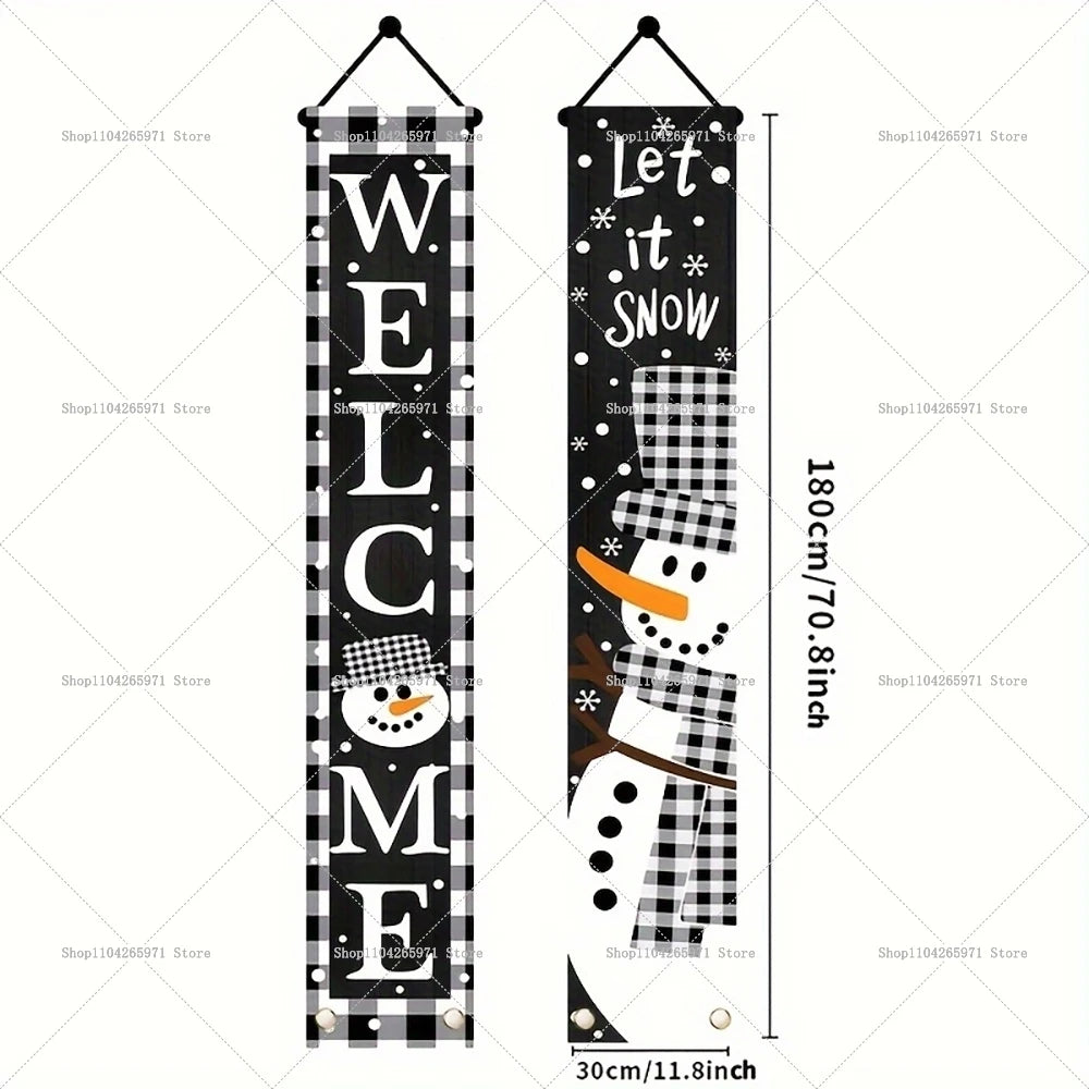 Christmas Door Decoration 2025 Merry Christmas Banner Decor for Home Hanging Xmas Ornament Navidad Happy New Year Gift 2026