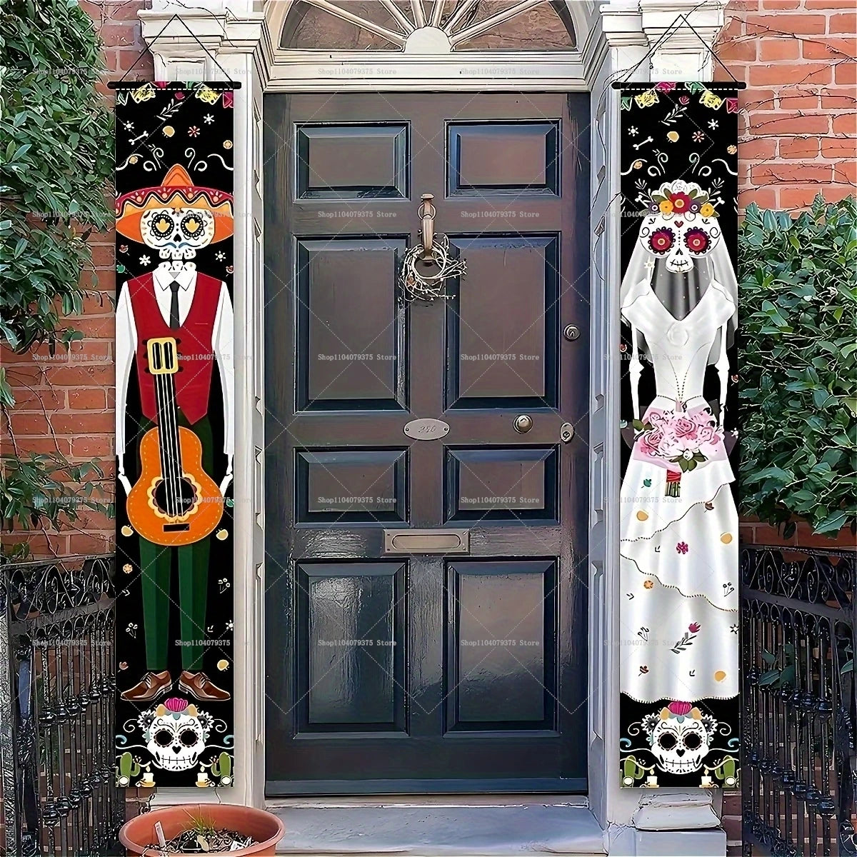 Halloween And Day Of The Dead Porch Banner Hanging Skull Home Room Festival Door Curtain Decoration Party Supplies