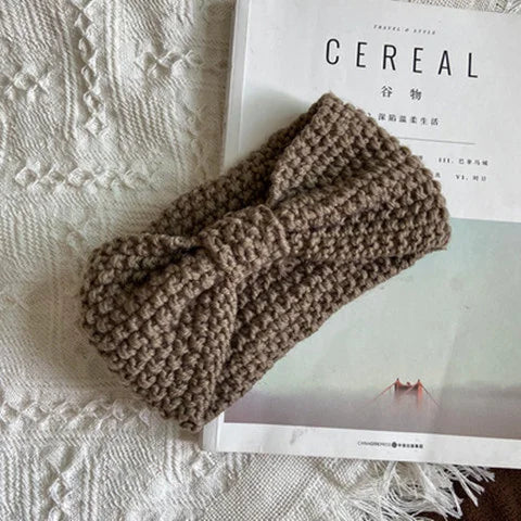 Winter Warm Knit Headbands For Women Knotted Crochet Elastic Hair Band Bandanas Handmade Turban Headwear Hair Accessories