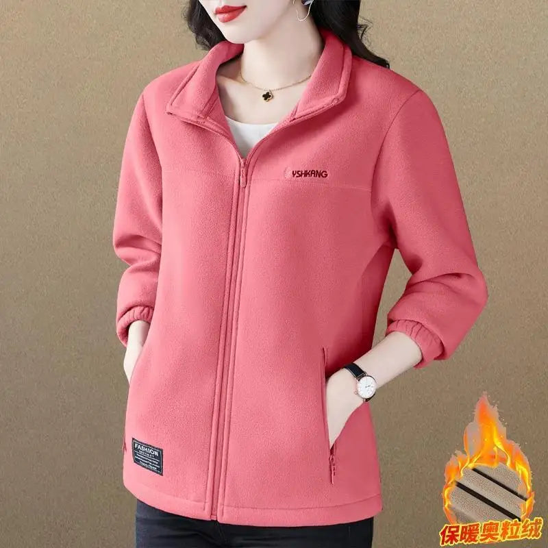 Fleece Jacket Women Can Be Worn In Autumn and Winter Thickened Double-sided Fleece Polar Fleece Jacket