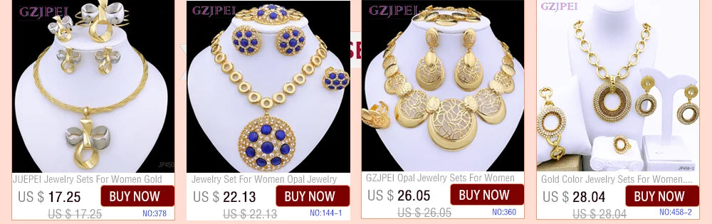 High Quality Jewellery Set For Women Dubai Nigeria Party Jewelry Necklace Earrings Bracelet And Ring Wedding Party Gift