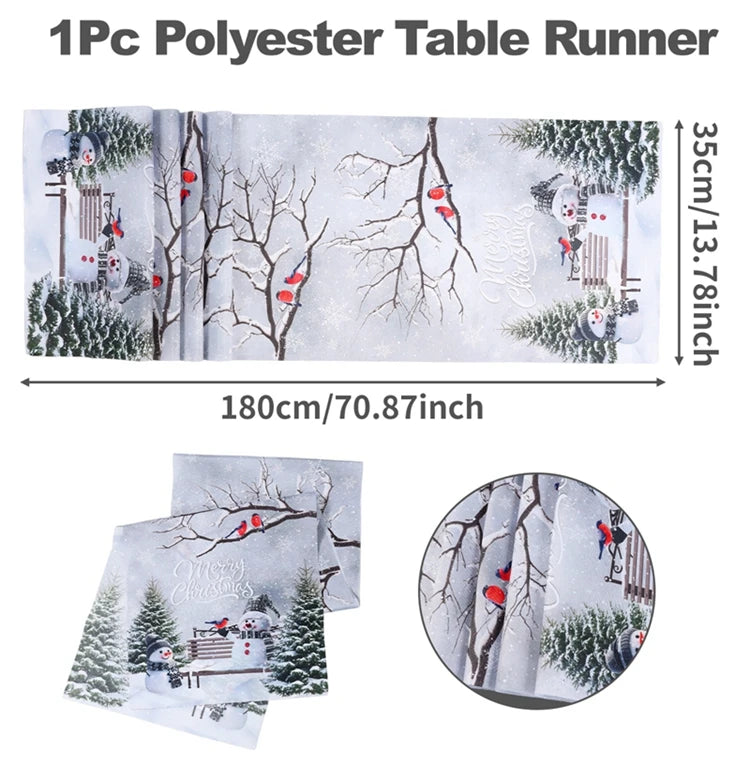 Christmas Table Runner Merry Christmas Decoration for Home Xmas Party Decor 2025 Navidad Notal Noel Ornament Happy New Year 2026