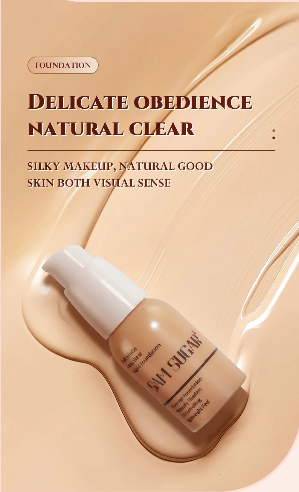 Makeup Base Set With 15ml Primer 30ml Matte Foundation 5g Loose Powder Puff For Smooth Flawless Skin Longwear