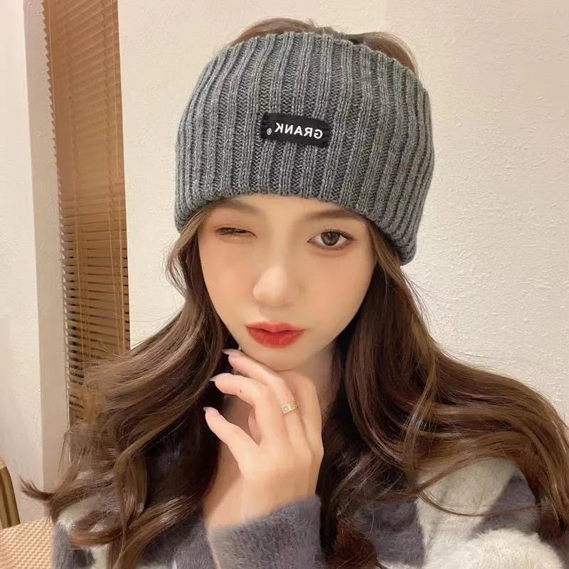 Women Winter Wide Headband Solid Color Knitted Warm Headwrap for Girls Punk Elastic Headwear Sports Bands Hair Accessories