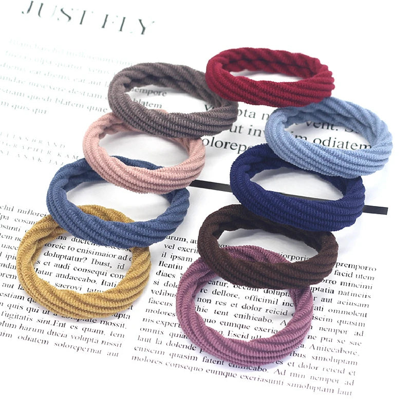 20PCS High Elasticity Fashion Hair Rope High Elasticity Jacquard Pattern Hair Ring Fashion Women's Headband Hair Accessories