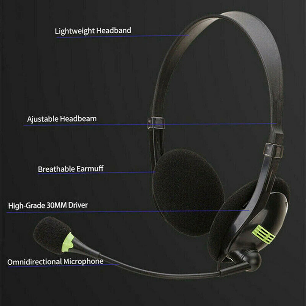 USB Wired Headset Handfree Call Center Office Headphones Surround Sound & HD Microphone Headphones Gaming Overear for PC Laptop