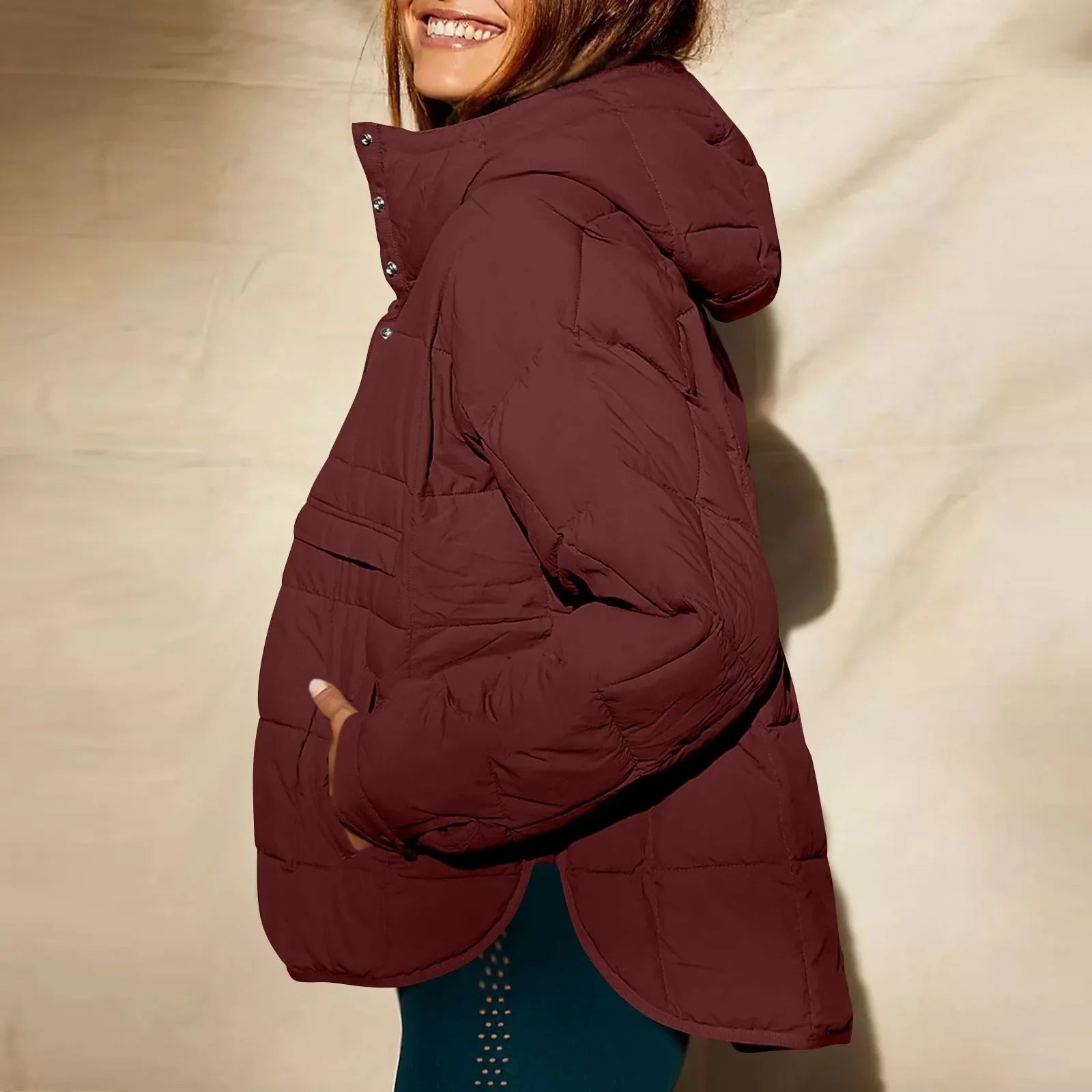 Quilted Jackets for Women Lightweight Long Sleeve Button Down Jacket Warm Winter Coat Outerwear with Pockets Ropas De Mujeres