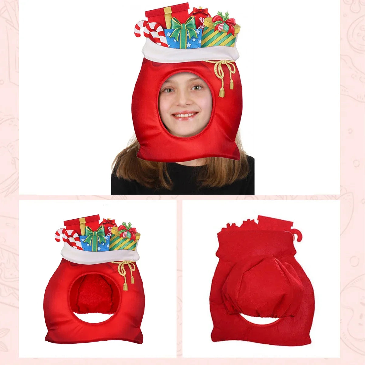 Christmas Funny Hat Novelty Christmas Tree Chips Gift Shaped Mask Cap Headgear Xmas Party Prop New Year Navidad Decoration Favor