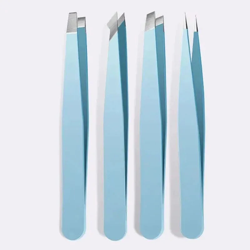 Precision Stainless Steel Tweezers For Eyebrow Hair Facial Hair Removal Splinter Blackhead Slant Tip Angle Tip Pointed Tip