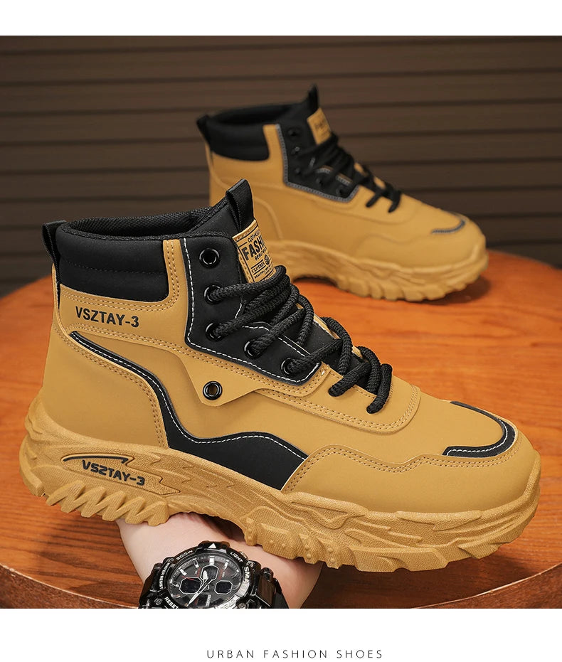 2025 New Autumn Winter Shoes for Men Outdoor Non-slip Wear-resistant Short Boots Fashion Comfort Casual Men's Shoes Botas Hombre