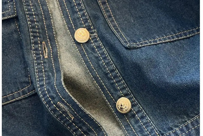 Streetwear Women's Denim Jackets Short Sleeve Summer Jean Jacket Outwear Ropa Mujer Fashion Retro Vintage Coat Cropped Tops