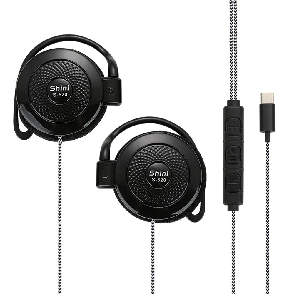 On-Ear Wired Headphones Universal Type-C Wired Music Headphones Drop-proof Earbuds Portable Sports Headphones