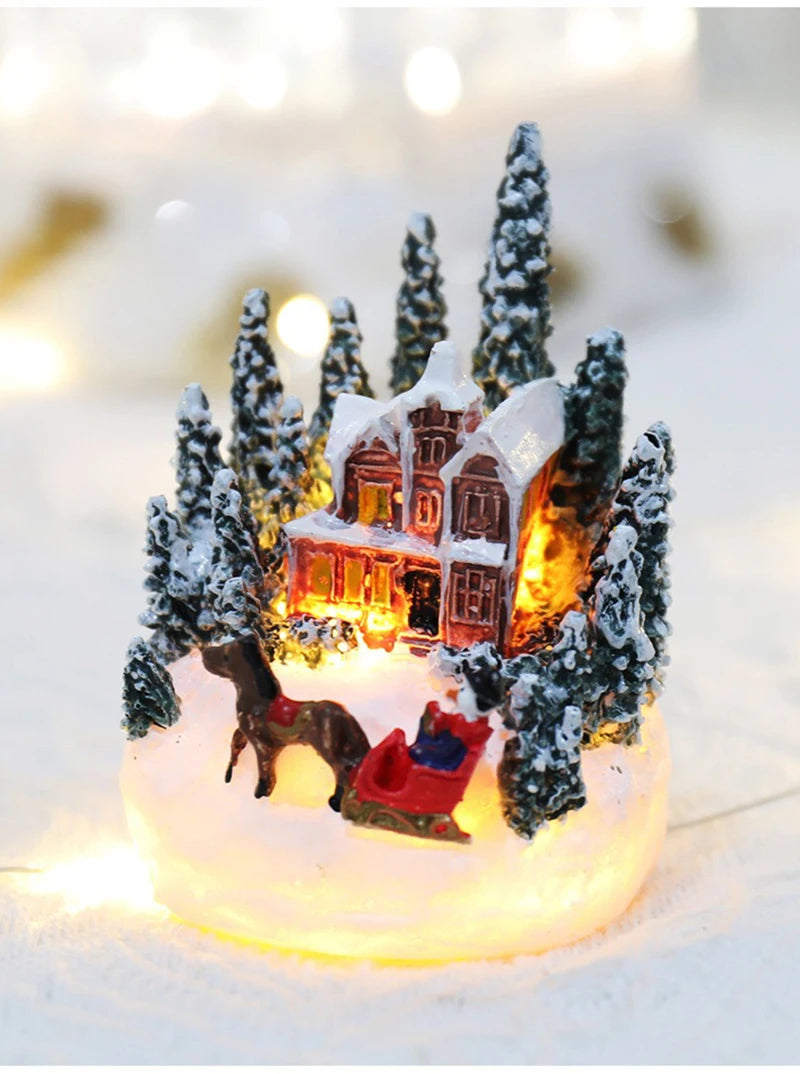Christmas Decorations  LED Night Lights Luminous Micro Landscape House Children's Creative Gift Christmas New Year Ornaments