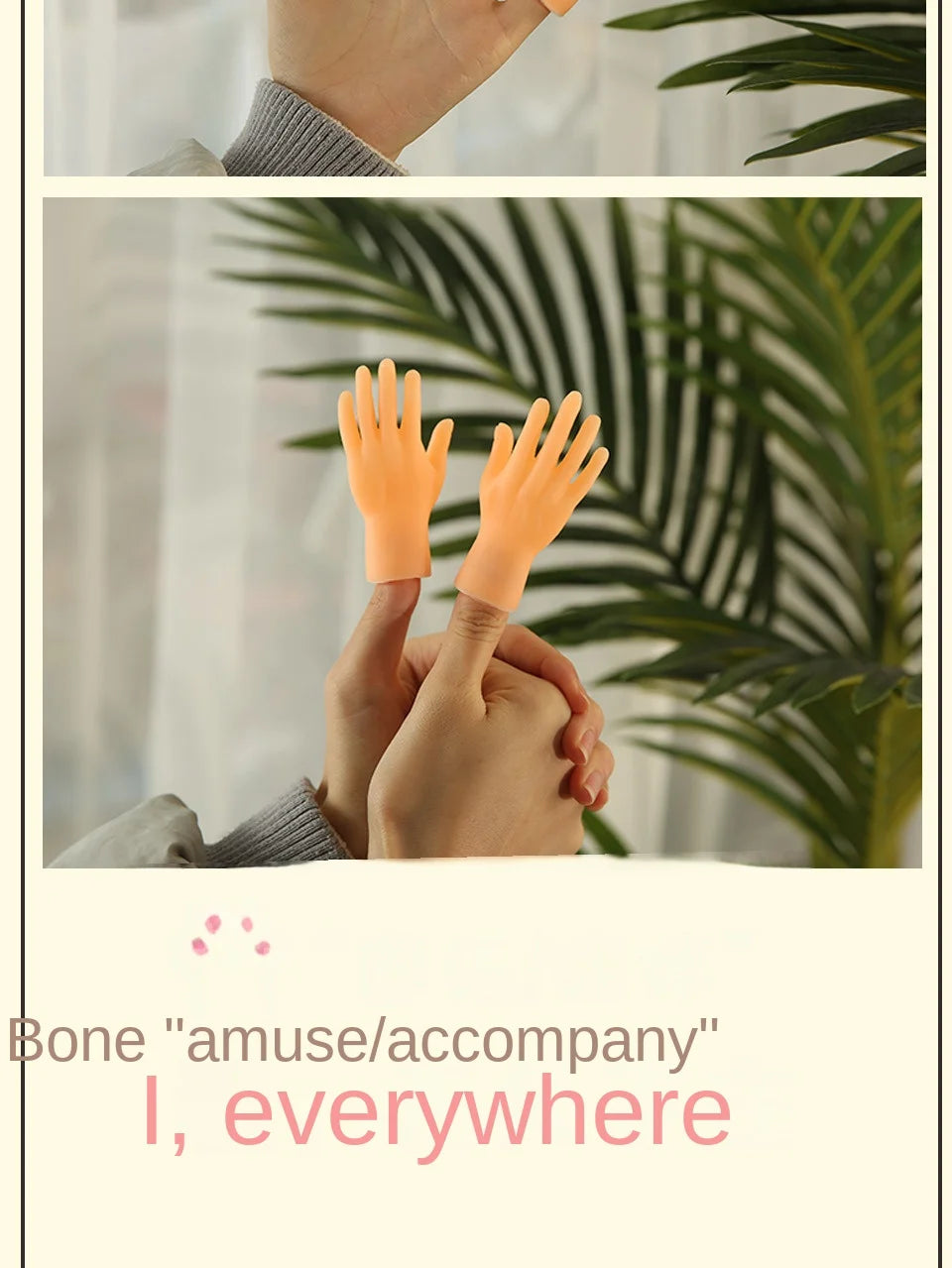 Adult Kid Novelty Toys Funny Mini Hands Creative Finger Fidget Toys Soft Small Hand Tease the Cat Pet Toy Halloween Gift