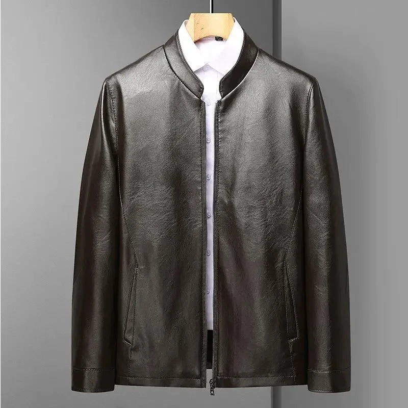 Leather Jacket for Men's 2025 Autumn and Winter New Middle-aged Versatile Jacket