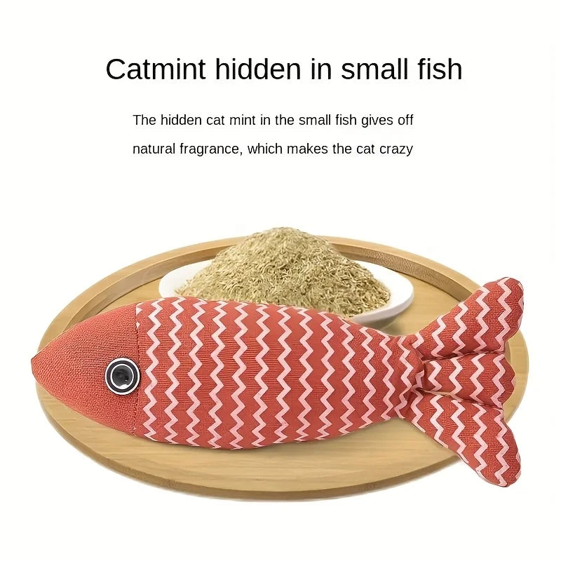 Cat Toys Fish, 3-Piece Catnip Toys for Cats, Interactive Kitten Exercise Toys, Indoor Cat Toys, Chew Toys - Suitable for Most Cats