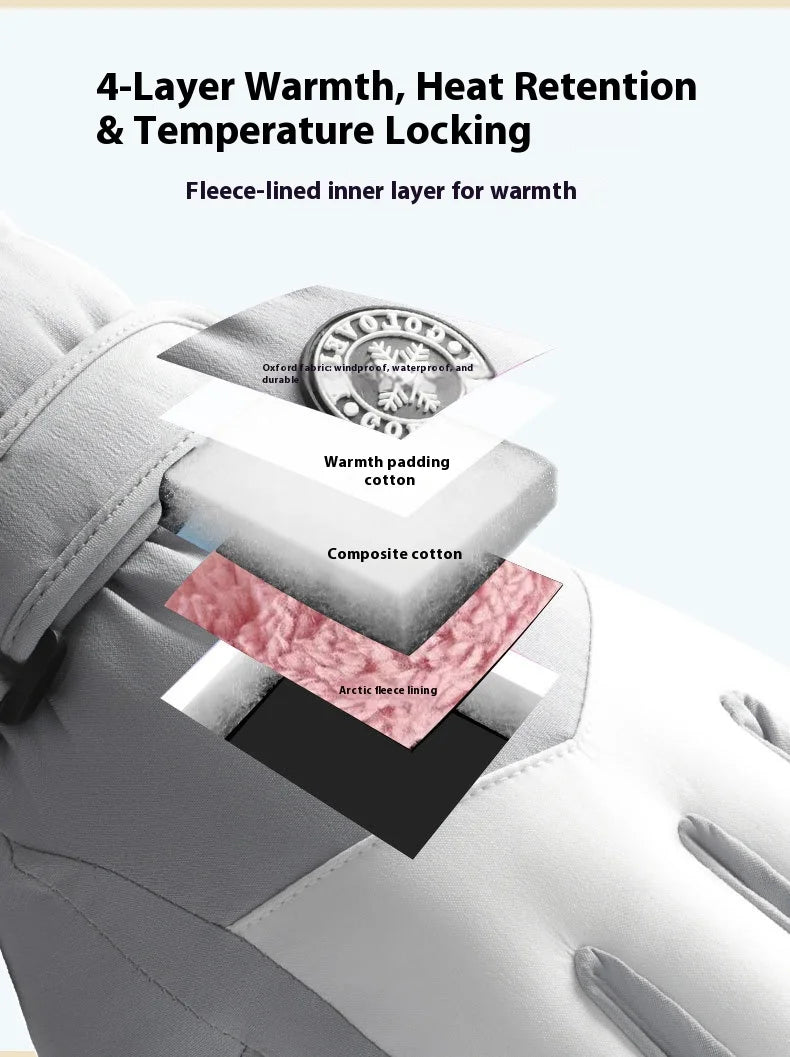 Winter Cycling Gloves Non Slip Touch Ski Gloves Snowboard Accessories Waterproof Pocket Warm Men's and Women's Gloves