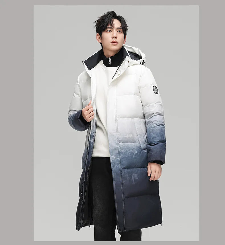 Canada Fashion Winter Jackets for Man Down Parka Coat Man White Goose Down Jacket Hooded Warm Thick Long Puffer Jacket HXY252