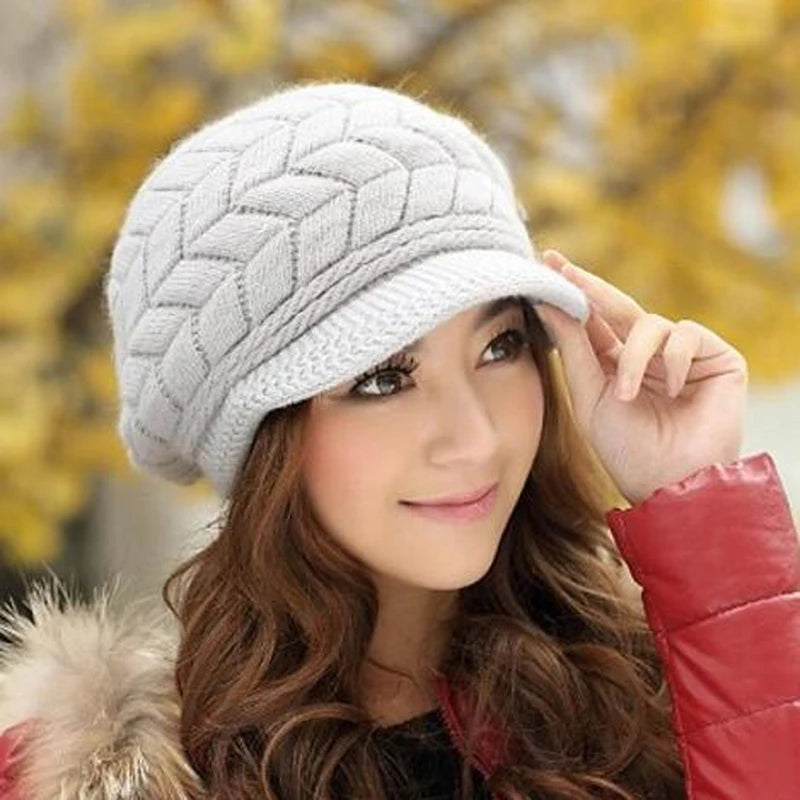 Fashion Warm Winter Women Beret Braided Baggy Knit Crochet Beanie Hat Ski Cap