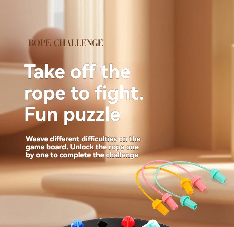 New Kid Rope Knots Puzzle  Board Game Color Line Twisted Connected Ropes Logic Thinking Table Game Parent Child Interactive Toy