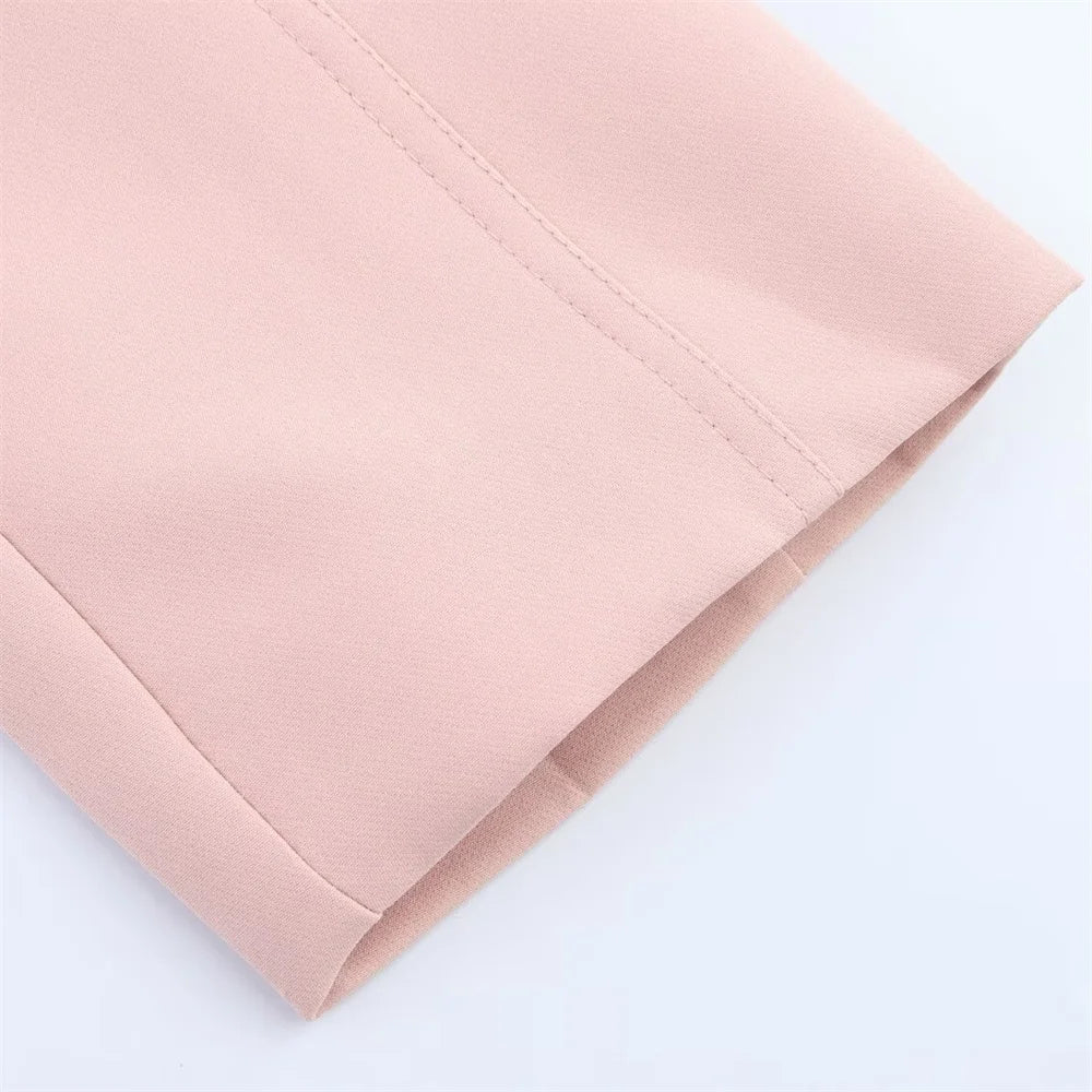 women's summer new fashion casual lapel single breasted decoration suit jacket high waisted lace up suit pants