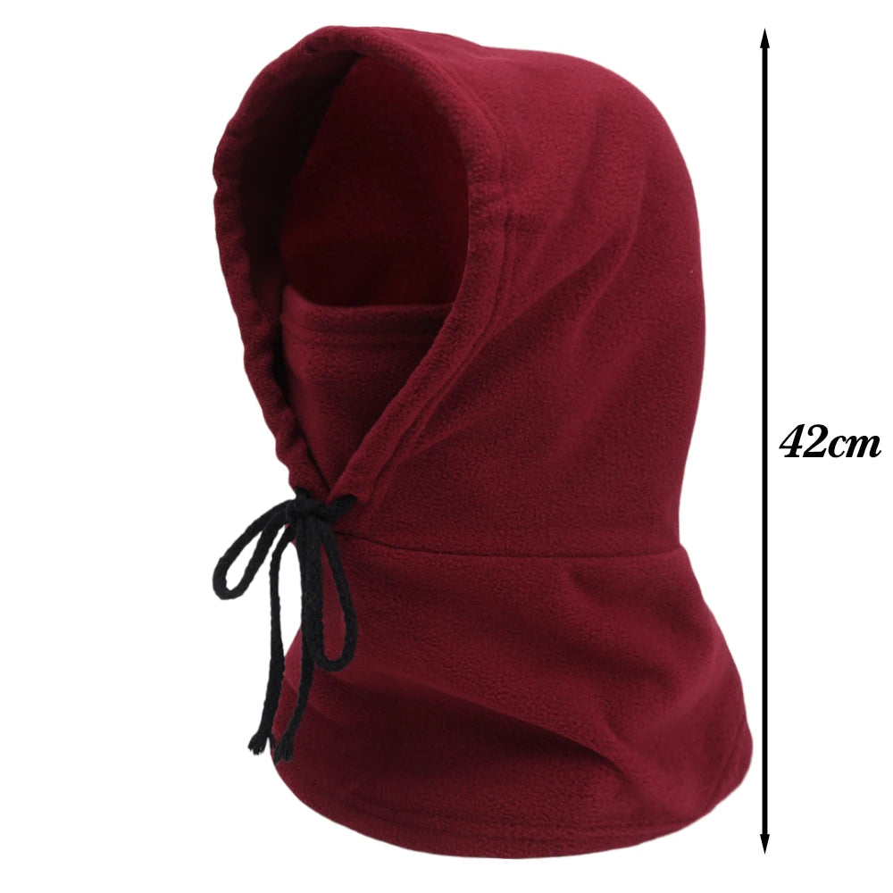 Winter Thermal Fleece Hat Hooded Outdoor Windproof Cold Warm Skiing Sport Men Women Neck Warmer Cycling Face Mask Masked Caps