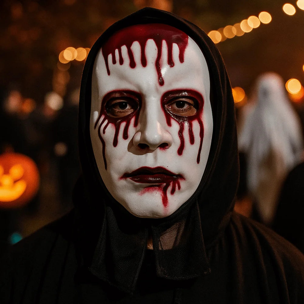 Scary Makeup Scary Look Halloween Mask Reusable Realistic Blood Party Costume Props Plastic Performance Mask Haunted House