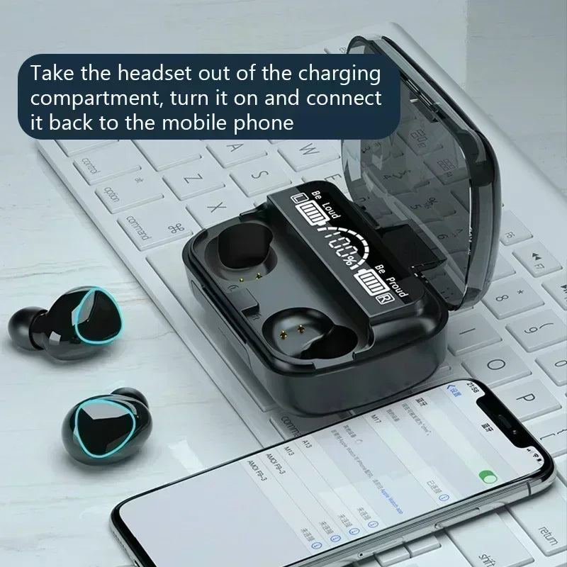 Wireless Bluetooth Headphones Handfree Dispay Bluetooth Earphones HiFi Stereo Music Wireless Earbuds Waterproof Gaming Headset