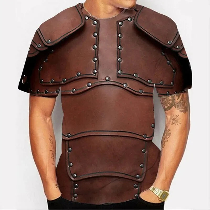 Mens T-Shirts For Men Clothing Oversized Tees Unisex Armor Graphic 3D Print Summer Casual Short Sleeve Armour Tops