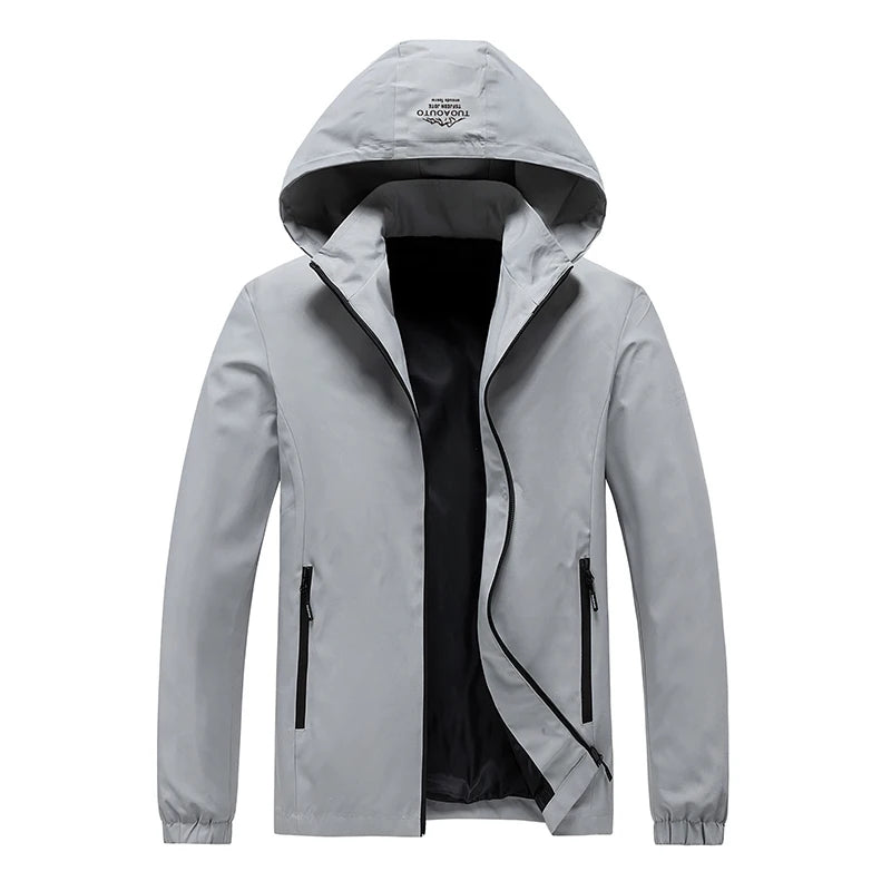 Men's Outdoor Sports Leisure Hooded Jacket Comfortable Trendy for Spring and Autumn Versatile Windproof Breathable Jacket
