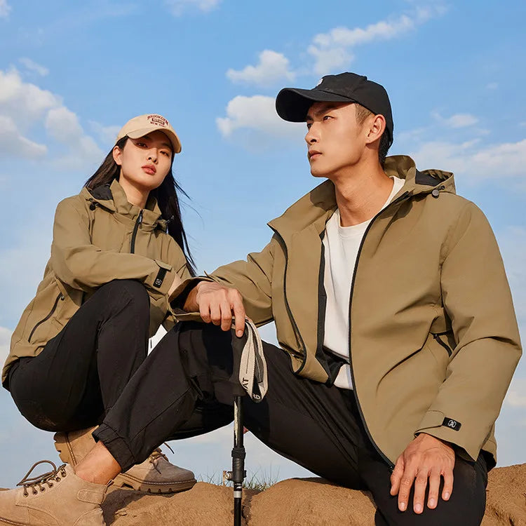 Man Jackets Mens Coats Man Trench Coat Autumn 2025 New Windproof Waterproof Hooded Outdoor Coat For Men And Women Couple