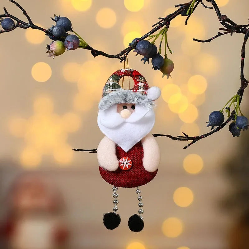 Christmas Hanging Doll Ornaments Cartoon Santa Cluas Snowman Elk Bear Xmas Tree Pendants Noel Natal Merry Christma Decor 2024